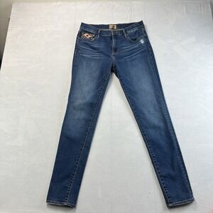 Driftwood Marilyn Classic Fit Jeans Womens 28 Skinny Stretch Boho Embroidered